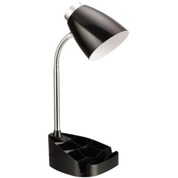 All The Rages All the Rages LD1002-BLK Black Gooseneck Organizer Desk Lamp with iPad Stand or Book Holder LD1002-BLK